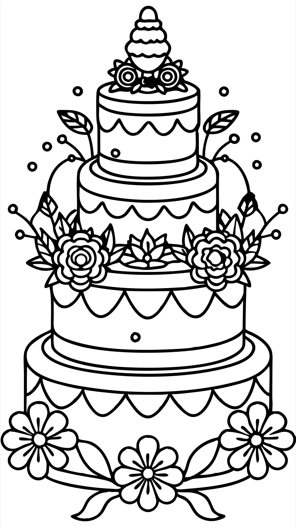 coloriage gâteau de mariage